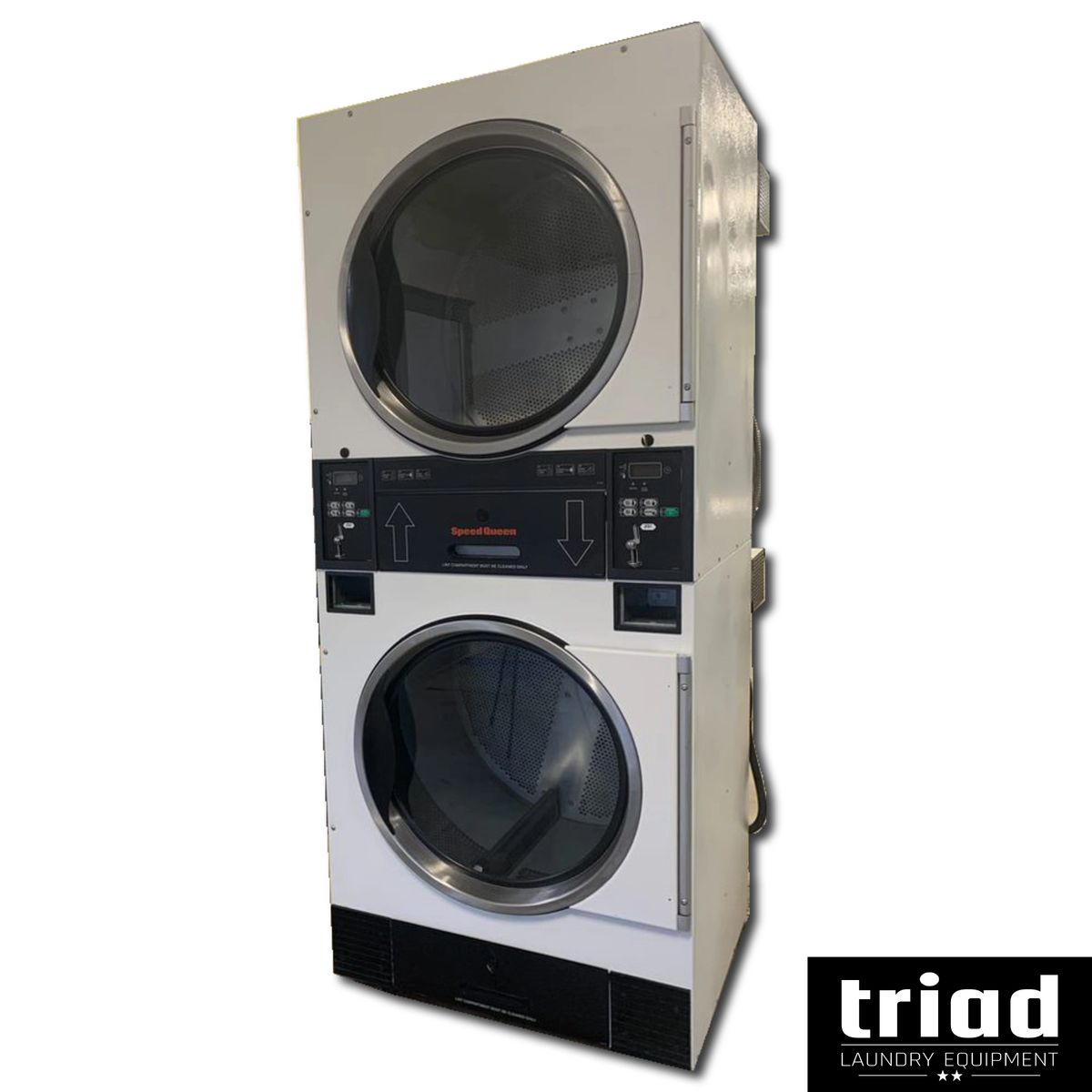 '12 Speed Queen 30lb Stack White Coin Op Gas Dryer 1 Phase